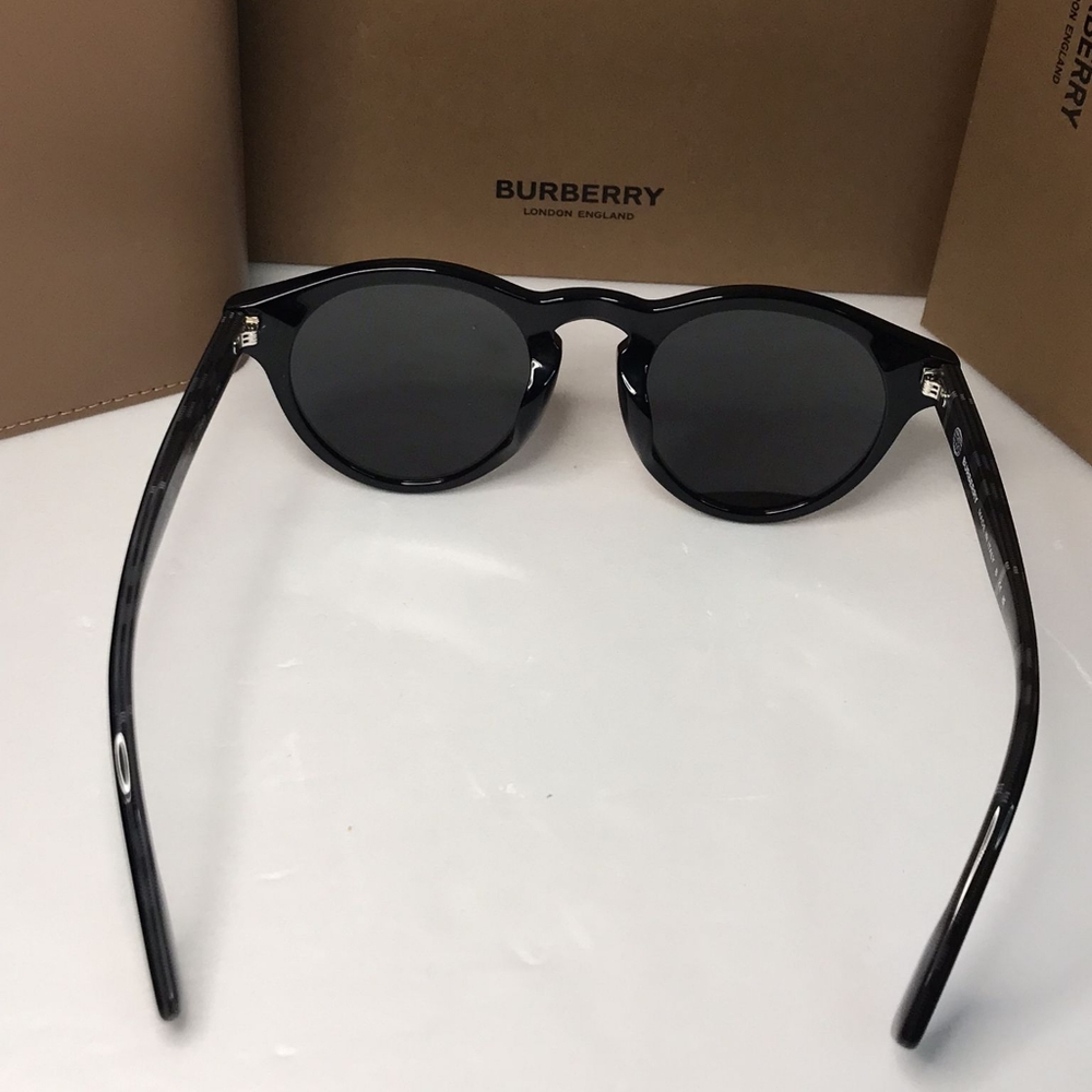 New - 💯 Original  BURBERRY BE4359 REID Black  Round  sunglasses - Picture 7 of 12
